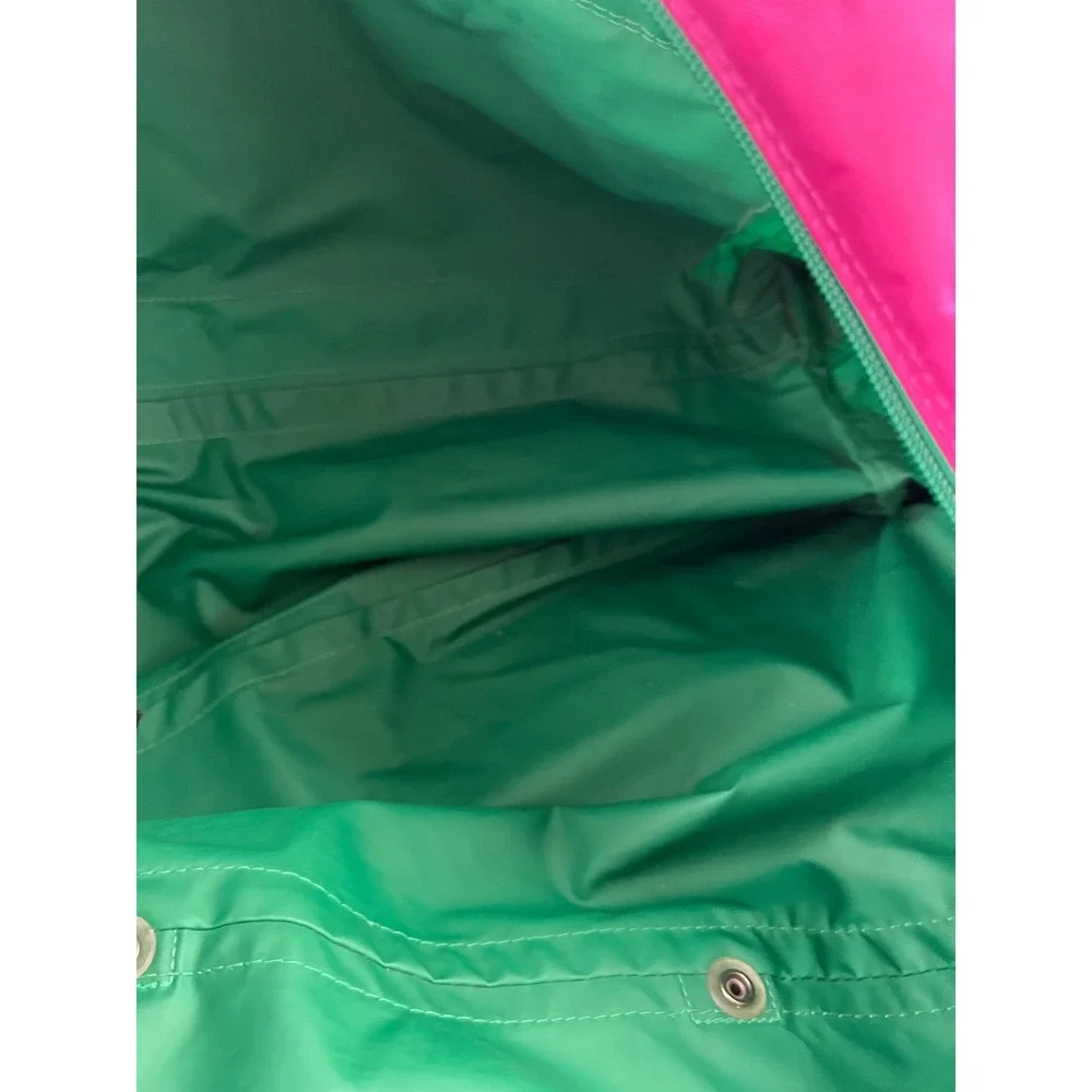Samsonite Sammies Duffel Bag Unisex Large 1991 Vintage Green Magenta Pinstripe